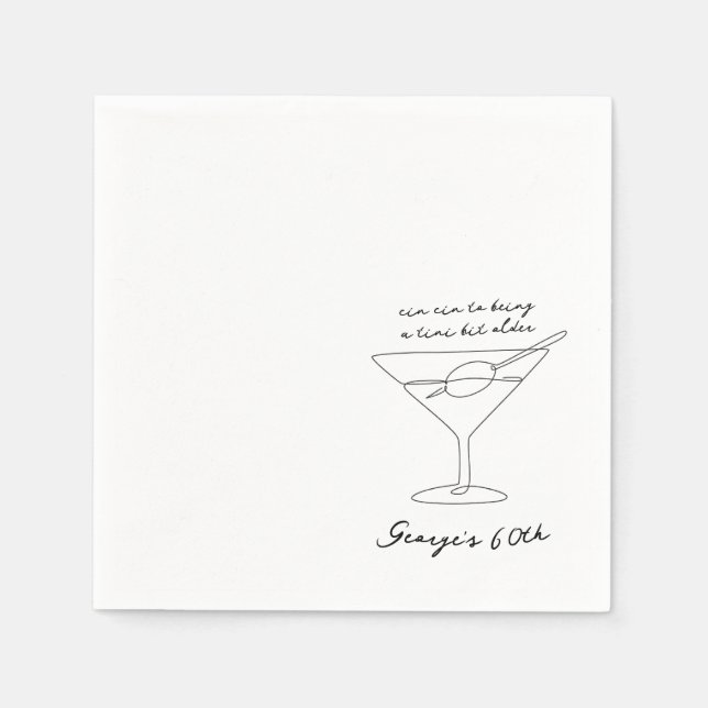 Cin Cin 50th Birthday Party, 80th Birthday Napkins (Front)