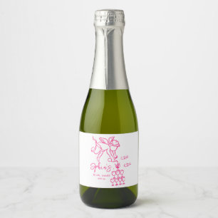 Cin Cin Cherub Hand Drawn Cupid Icon Bridal shower Sparkling Wine Label