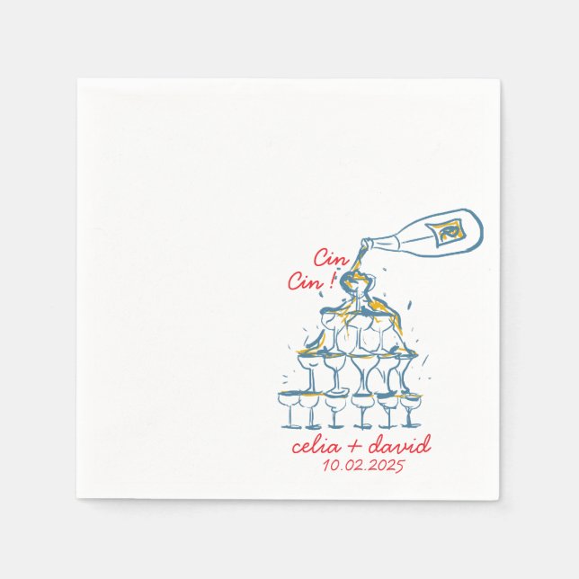 Cin Cin Italian Wedding  Napkins (Front)