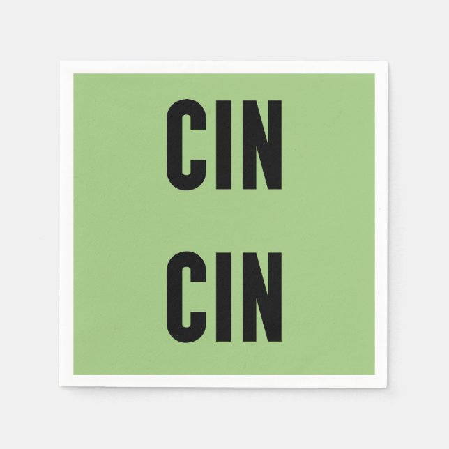 Cin Cin Typography Napkins (Front)