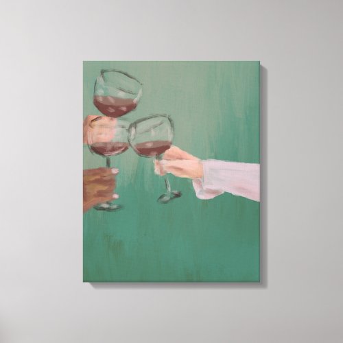 Cin Cin Wine Cheers Painting Canvas Print