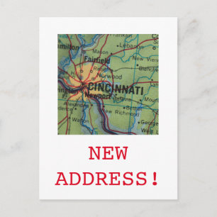 Cincinatti New Address announcement Postcard