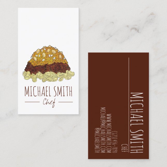 Cincinnati Chili Ohio OH Spaghetti Chilli Food Business Card (Front/Back)