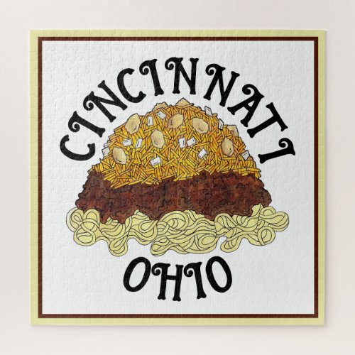 Cincinnati Chili Ohio OH Spaghetti Chilli Food Jigsaw Puzzle