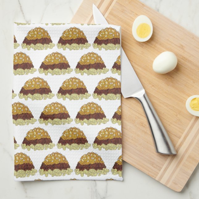 Cincinnati Chili Ohio OH Spaghetti Chilli Food Kitchen Towel (Quarter Fold)