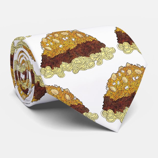 Cincinnati Chili Ohio OH Spaghetti Chilli Food Neck Tie (Rolled)