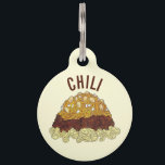 Cincinnati Chili Ohio OH Spaghetti Chilli Food Pet ID Tag<br><div class="desc">Design features an original marker illustration of Cincinnati-style chili (spaghetti topped with meat chili sauce, shredded cheese, and onions, and served with oyster crackers). Ideal for any foodie or Ohio native. Just personalize with your pet's information. This Ohio-themed design is also available on other products. Lots of other food illustrations...</div>