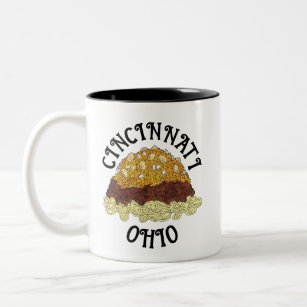 Cincinnati Chili Ohio OH Spaghetti Chilli Food Two-Tone Coffee Mug