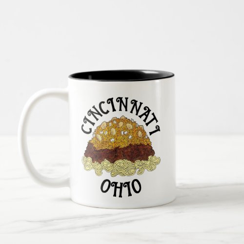 Cincinnati Chili Ohio OH Spaghetti Chilli Food Two_Tone Coffee Mug