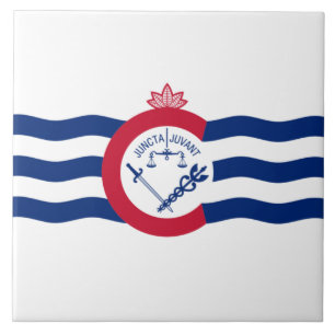 Cincinnati city flag ceramic tile