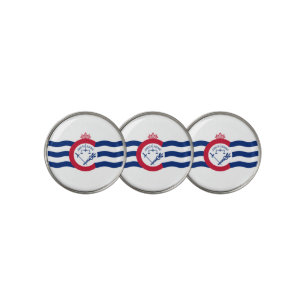 Cincinnati city flag golf ball marker