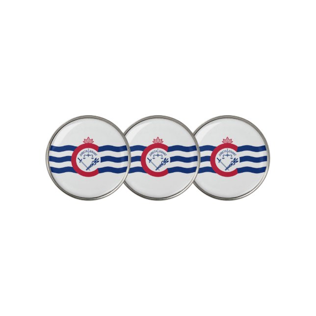 Cincinnati city flag golf ball marker (3 Up)