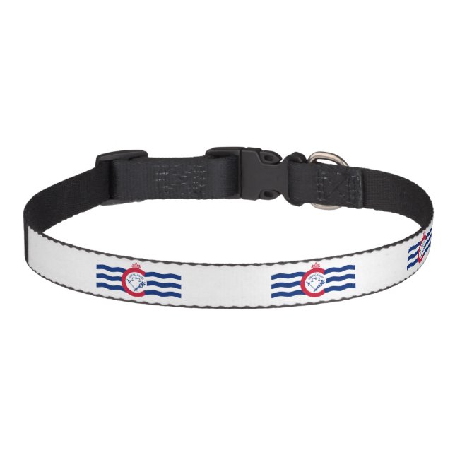 Cincinnati city flag pet collar (Front)