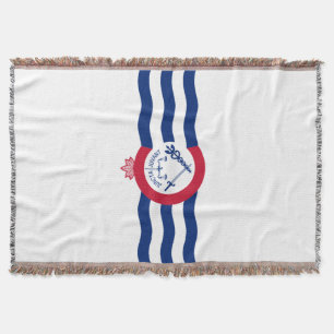Cincinnati city flag throw blanket