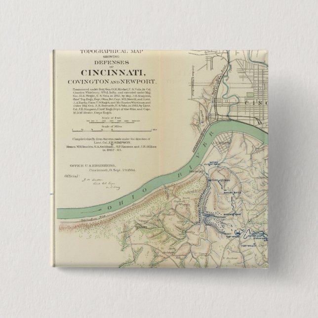 Cincinnati, Covington, Newport Pinback Button (Front)