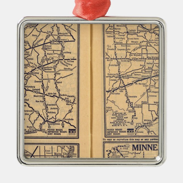 Cincinnati, Detroit, Indianapolis Metal Ornament (Front)