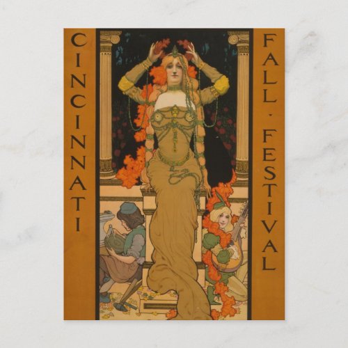 Cincinnati fall festival Art Nouveau Postcard