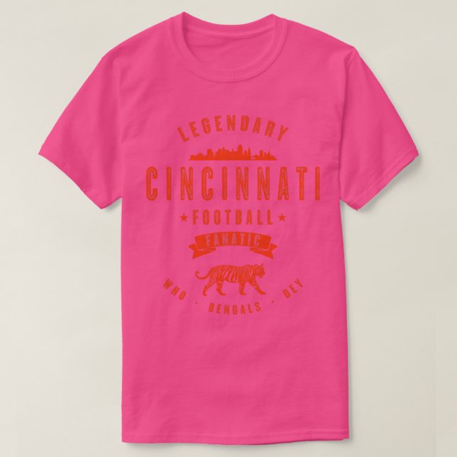 Cincinnati  Fanatic Vintage Orange Text T-Shirt (Design Front)