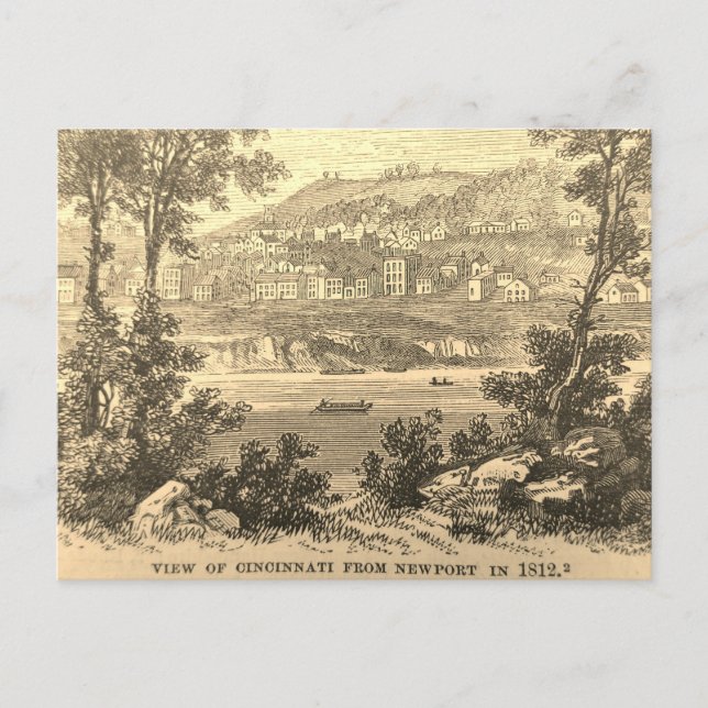 Cincinnati in 1812 postcard (Front)
