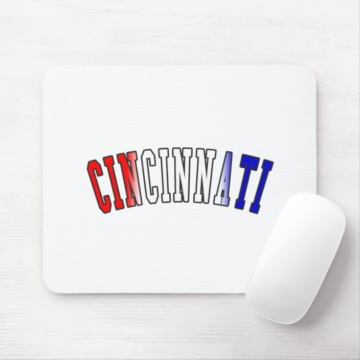 Cincinnati in Ohio State Flag Colors Mousepad