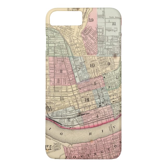 Cincinnati Map by Mitchell Case-Mate iPhone Case (Back)