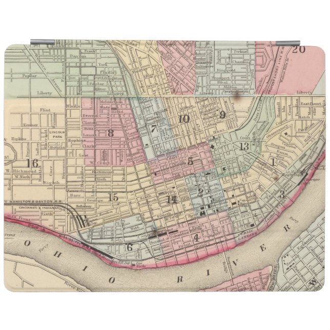 Cincinnati Map by Mitchell iPad Smart Cover (Horizontal)