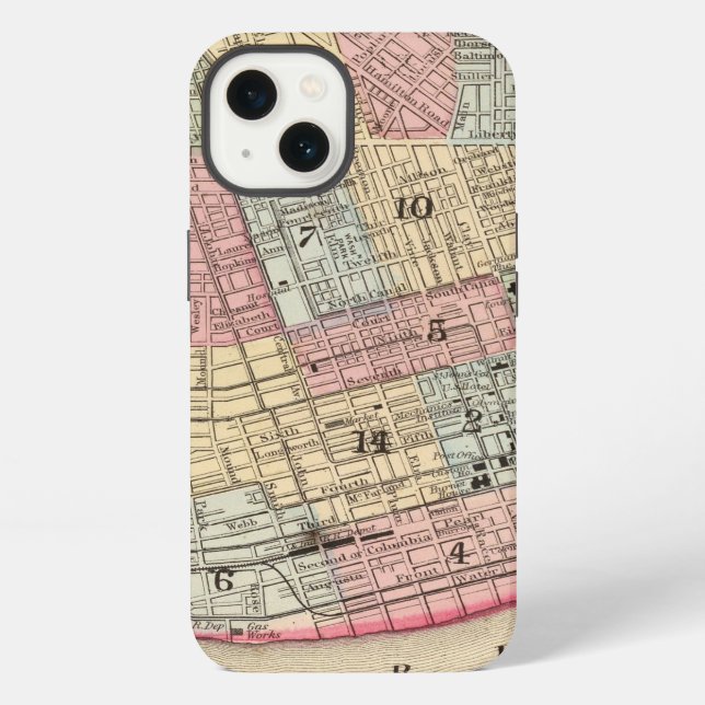 Cincinnati Map by Mitchell Iphone Case (Back)