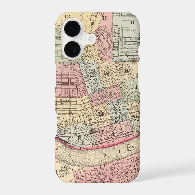 Cincinnati Map by Mitchell Iphone Case (Back)