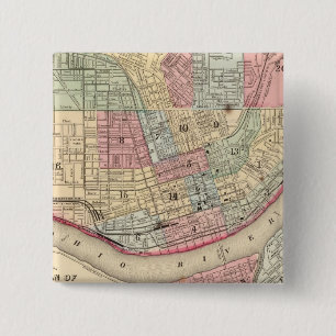 Cincinnati Map by Mitchell Pinback Button