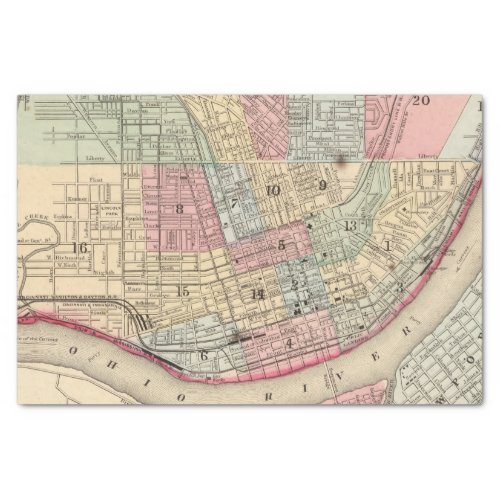 Cincinnati Map by Mitchell Tissue Paper