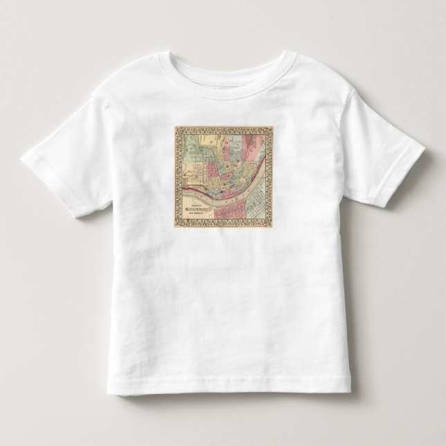 Cincinnati Map by Mitchell Toddler T-shirt (Front)