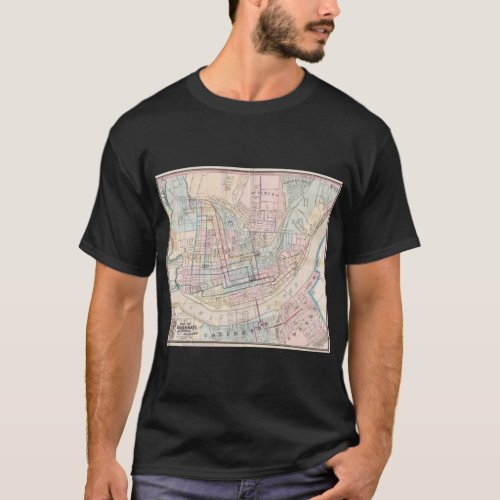Cincinnati Map Vintage Outline   T_Shirt