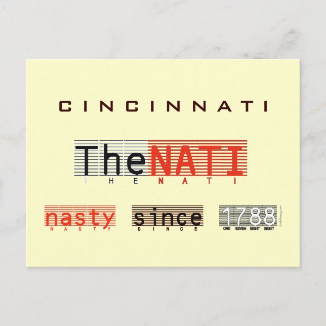 CINCINNATI Nasty Since 1788 Postcard (Front)