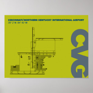 Cincinnati/Northern Kentucky Airport (CVG) Diagram Poster