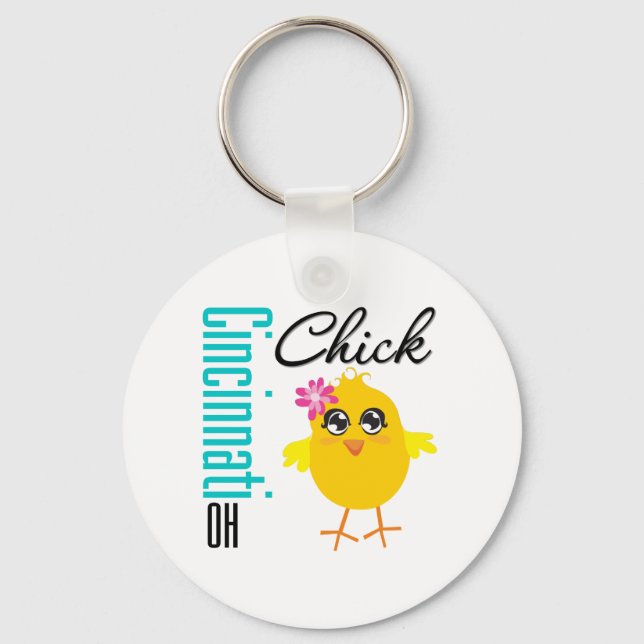 Cincinnati OH Chick Keychain (Front)