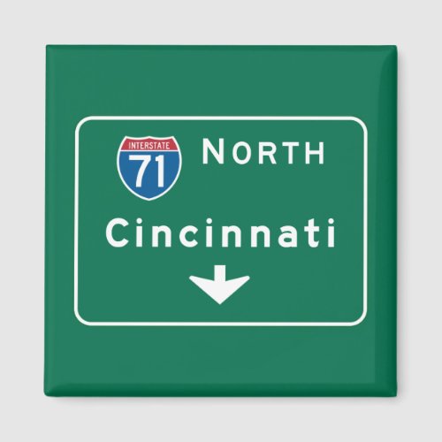 Cincinnati OH Road Sign Magnet