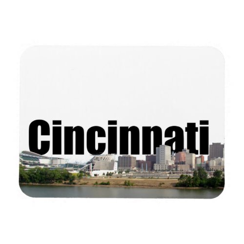 Cincinnati OH Skyline w Cincinnati in the Sky Magnet