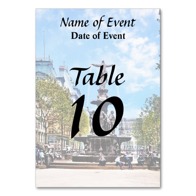 Cincinnati OH - Tyler-Davidson Fountain c1906 Table Number (Back)