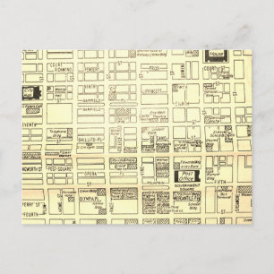 Cincinnati, OH Vintage Map Postcard