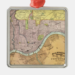 Cincinnati, Ohio 2 Metal Ornament