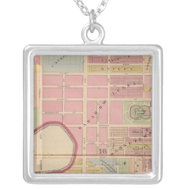 Cincinnati, Ohio 2 Silver Plated Necklace (Front)