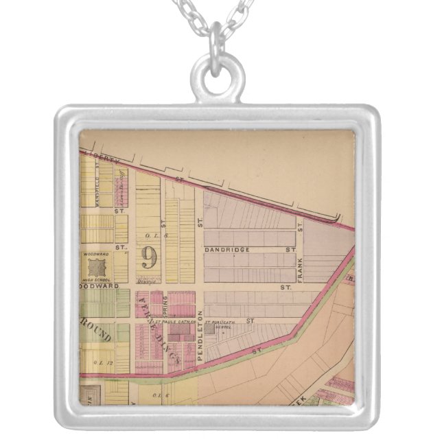 Cincinnati, Ohio 8 Silver Plated Necklace (Front)