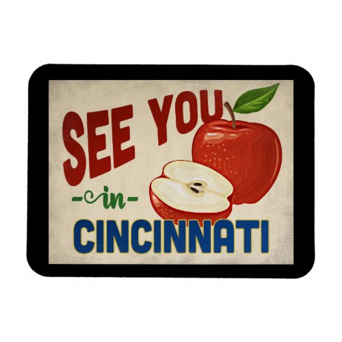 Cincinnati Ohio Apple _ Vintage Travel Magnet
