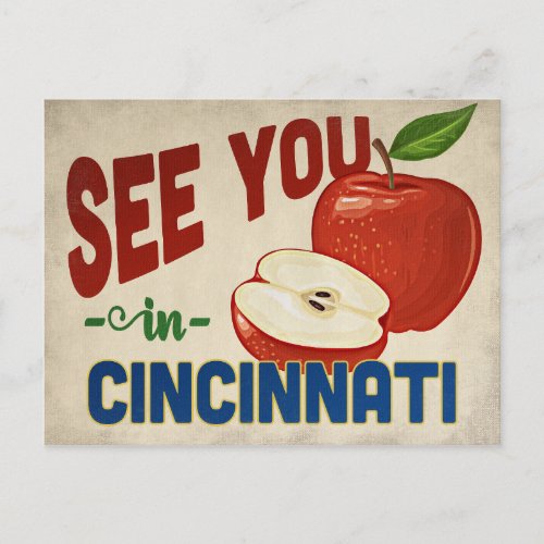 Cincinnati Ohio Apple _ Vintage Travel Postcard