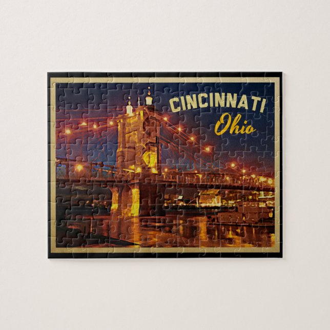 Cincinnati Ohio Bridge Jigsaw Puzzle (Horizontal)