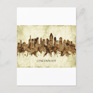 Cincinnati Ohio Cityscape Invitation Postcard