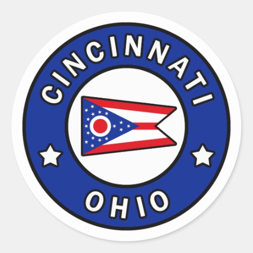 Cincinnati Ohio Classic Round Sticker