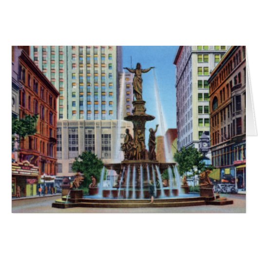 Cincinnati Ohio Fountain Square Cards (Front Horizontal)