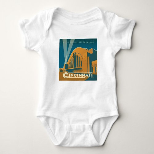 Cincinnati Ohio  Historic Union Terminal Baby Bodysuit