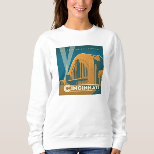 Cincinnati Ohio  Historic Union Terminal Sweatshirt